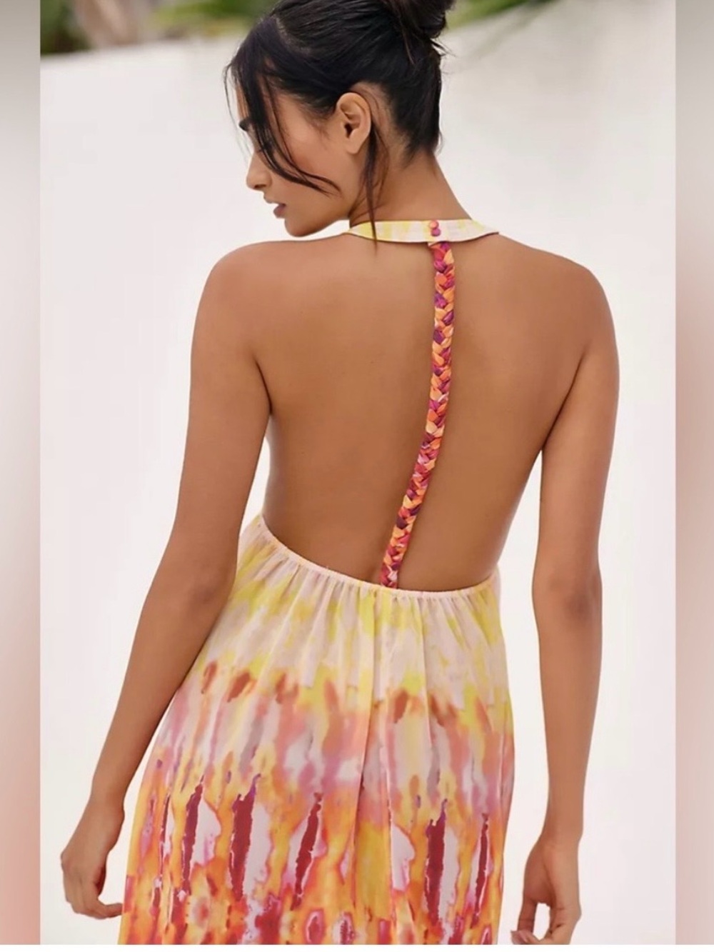 Anthropologie Halter Tie-Dye Maxi Dress swim cover-up - Picture 3 of 8